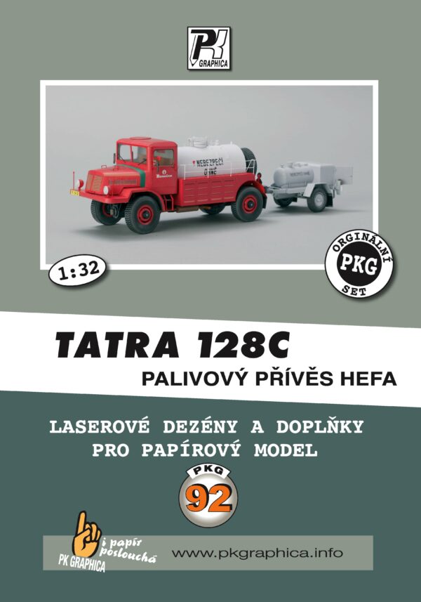 DEZÉNY A DOPLŇKY PRO MODEL PKG 92 - TATRA 128C S PŘÍVĚSEM HEFA